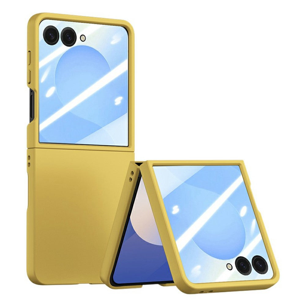 Til Samsung Galaxy Z Flip7 5G etui Stor vindue hård PC telefoncover med lille skærmfilm