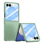 Til Samsung Galaxy Z Flip7 5G etui Stor vindue hård PC telefoncover med lille skærmfilm