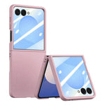 Til Samsung Galaxy Z Flip7 5G etui Stor vindue hård PC telefoncover med lille skærmfilm