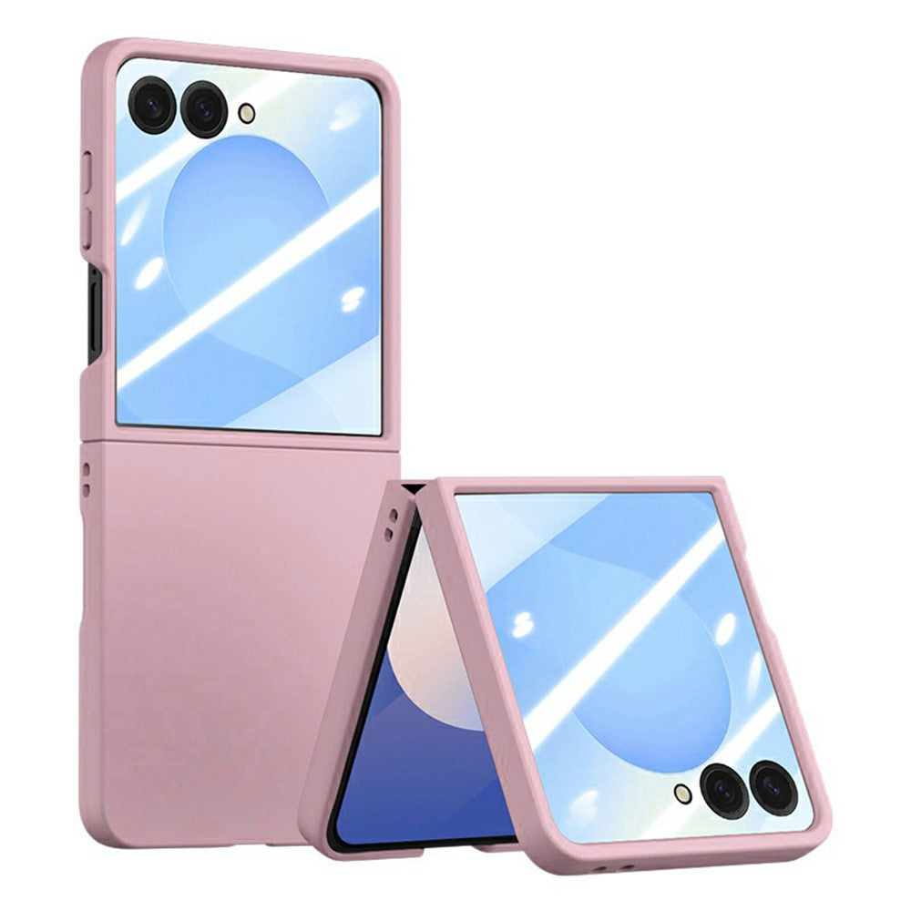 Til Samsung Galaxy Z Flip7 5G etui Stor vindue hård PC telefoncover med lille skærmfilm