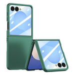 Til Samsung Galaxy Z Flip7 5G etui Stor vindue hård PC telefoncover med lille skærmfilm
