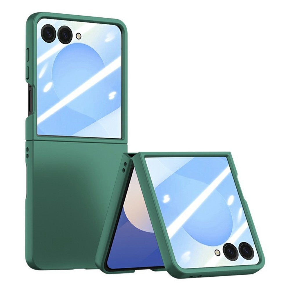 Til Samsung Galaxy Z Flip7 5G etui Stor vindue hård PC telefoncover med lille skærmfilm