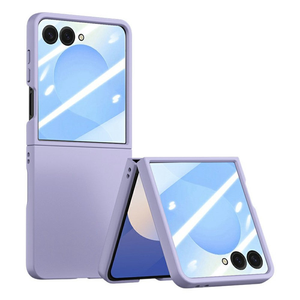 Til Samsung Galaxy Z Flip7 5G etui Stor vindue hård PC telefoncover med lille skærmfilm