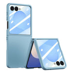 Til Samsung Galaxy Z Flip7 5G etui Stor vindue hård PC telefoncover med lille skærmfilm