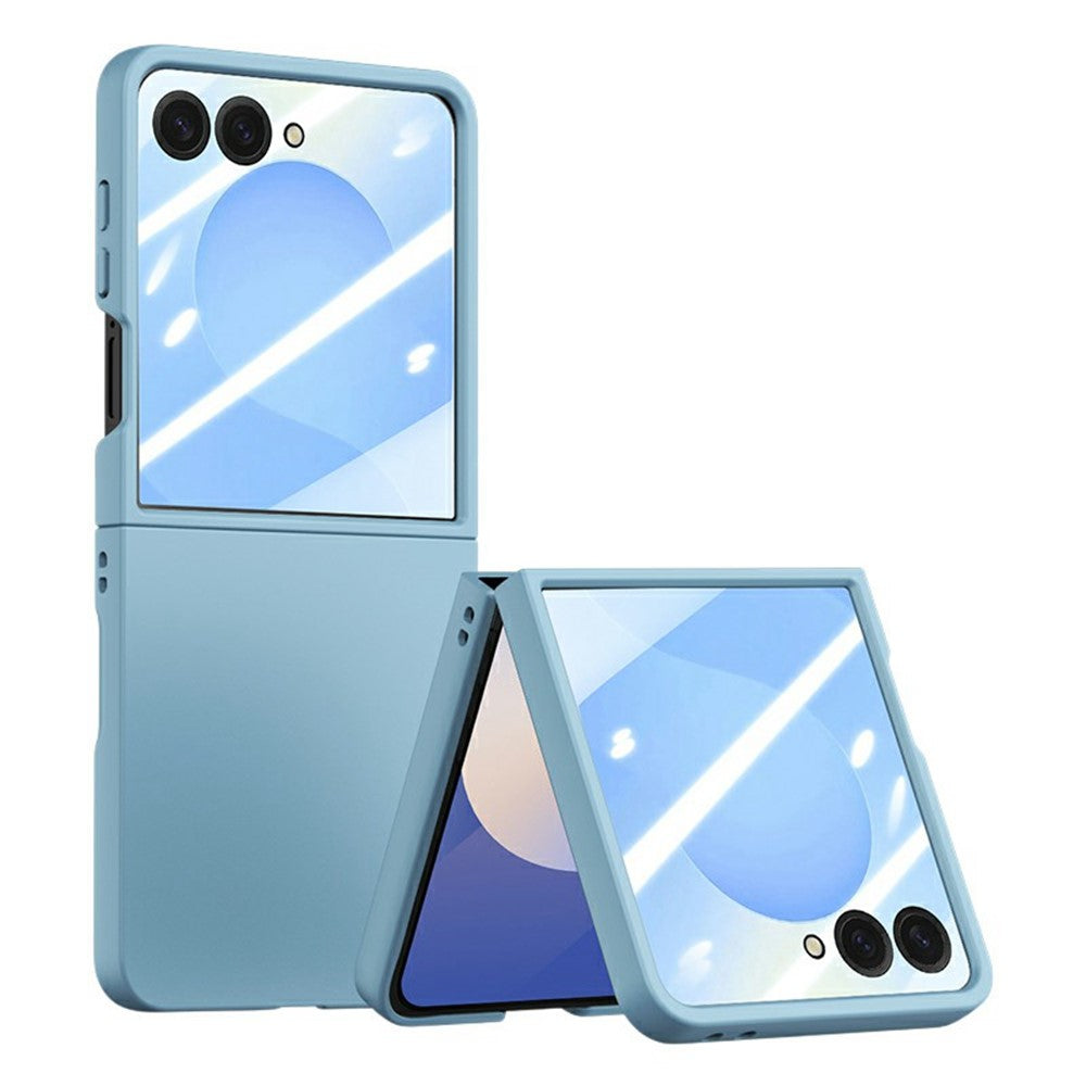 Til Samsung Galaxy Z Flip7 5G etui Stor vindue hård PC telefoncover med lille skærmfilm