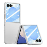 Til Samsung Galaxy Z Flip7 5G etui Stor vindue hård PC telefoncover med lille skærmfilm