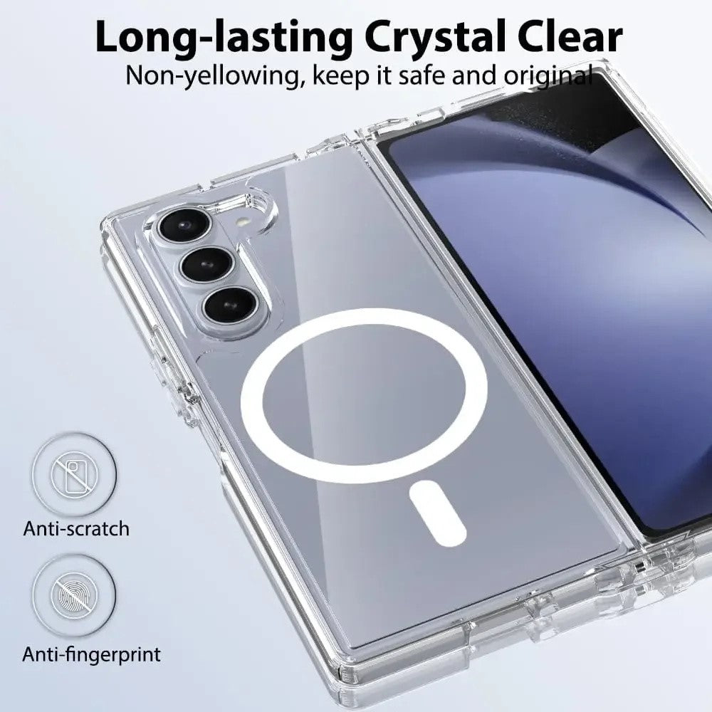 For Samsung Galaxy Z Fold7 5G Magnetic Case TPU + Acrylic Clear Phone Cover