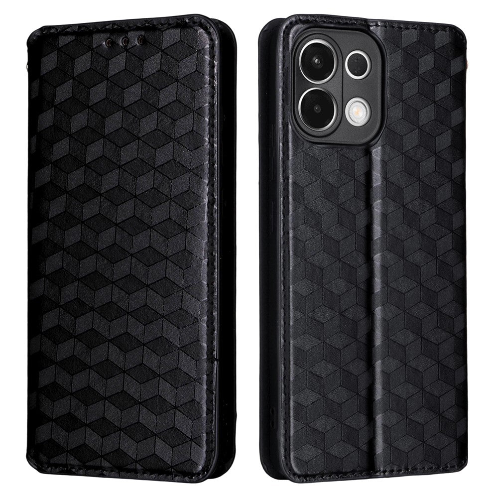 For Oppo K13 5G / K13x / K12s Case Wallet Rhombus Imprinted Leather Phone Cover