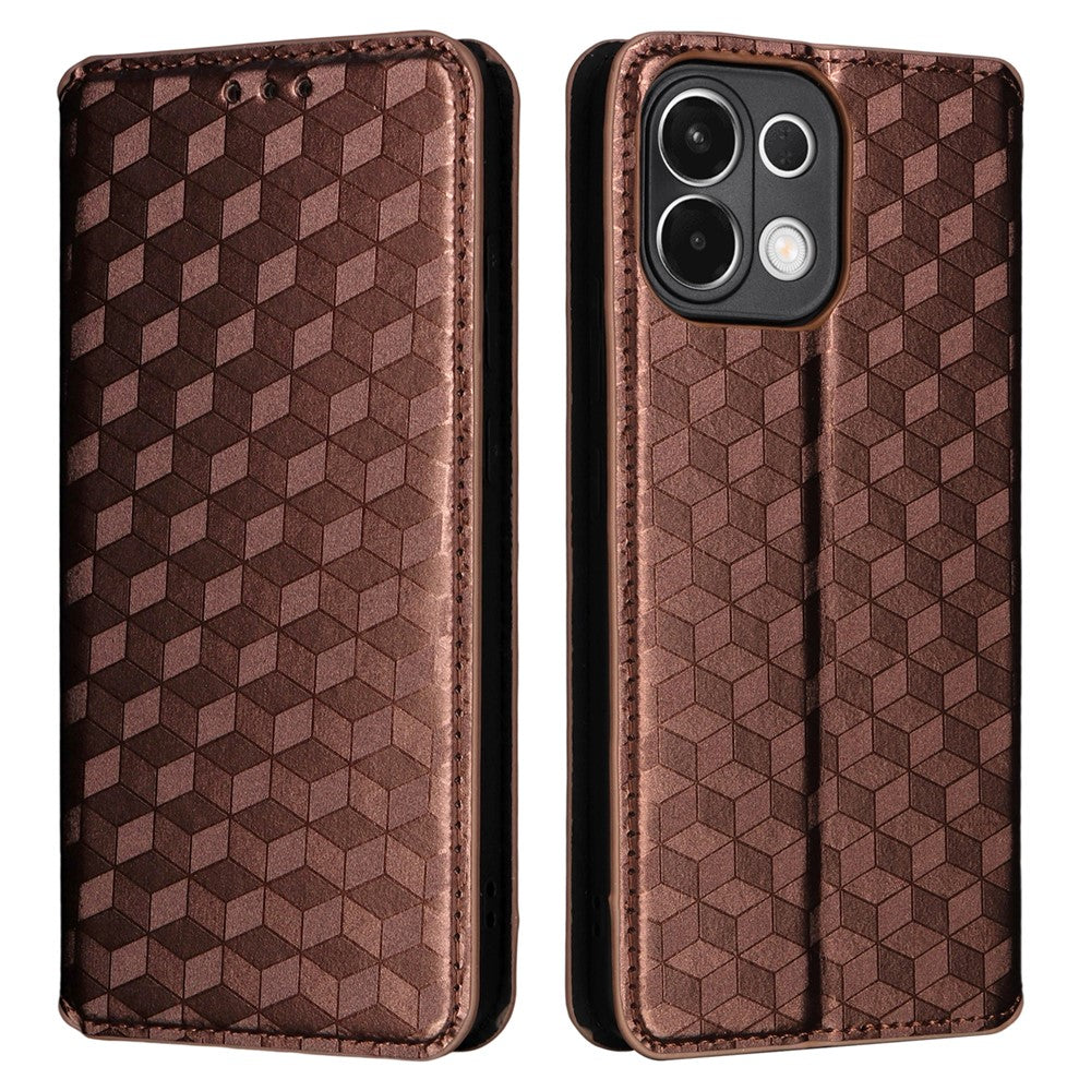 For Oppo K13 5G / K13x / K12s Case Wallet Rhombus Imprinted Leather Phone Cover