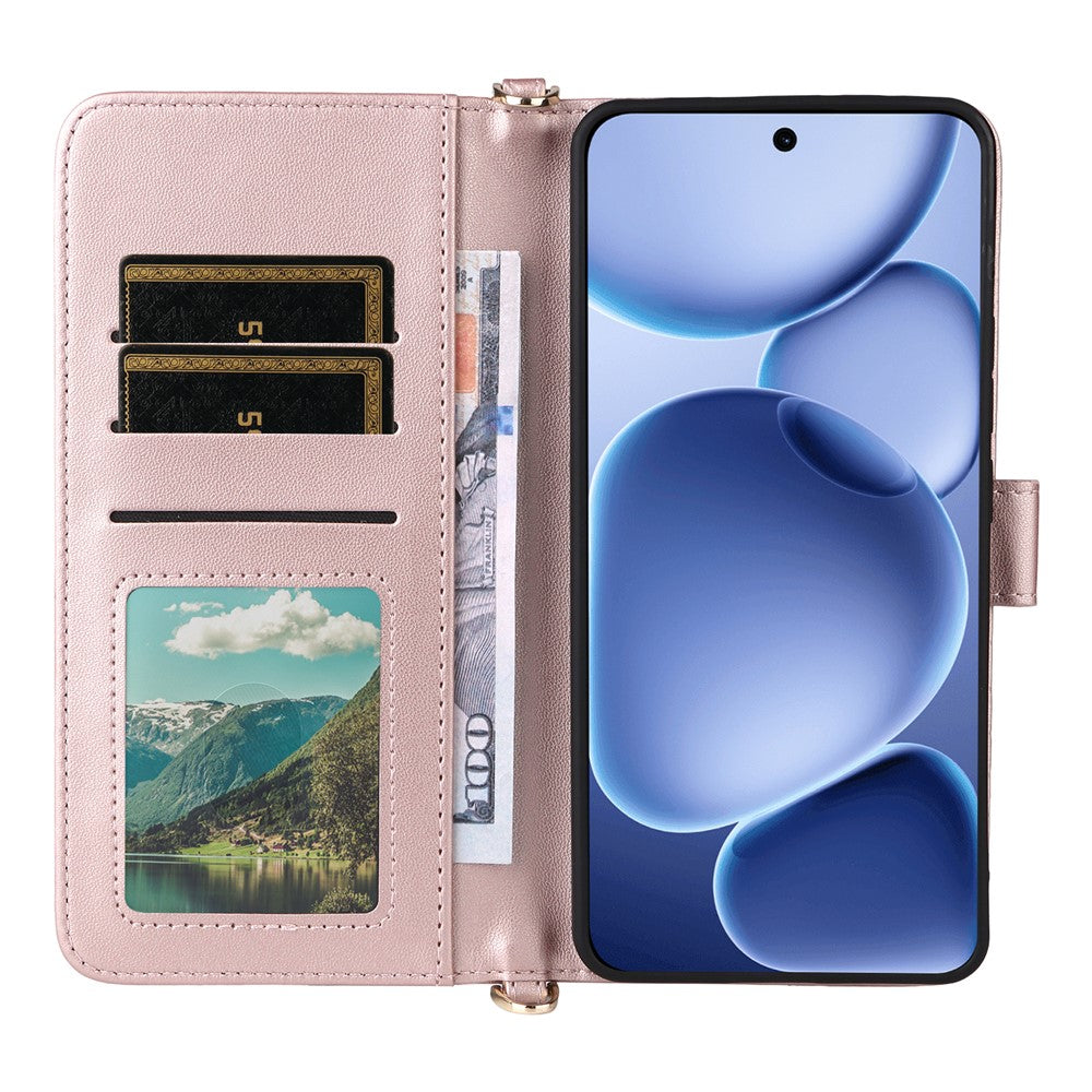 For Oppo Find X8s 5G Case with Shoulder / Wrist Strap Leather Phone Cover Stand Wallet