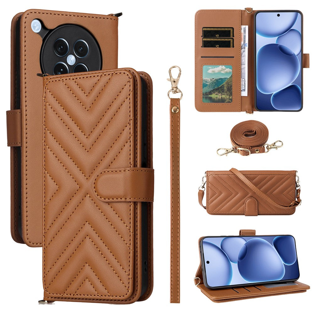 For Oppo Find X8s 5G Case with Shoulder / Wrist Strap Leather Phone Cover Stand Wallet