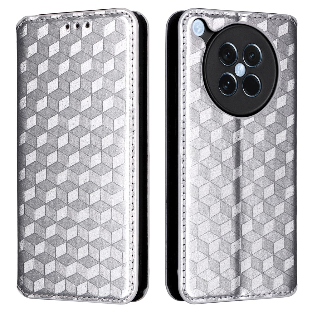 For Oppo Find X8s 5G Case Wallet Rhombus Imprinted Leather Phone Cover