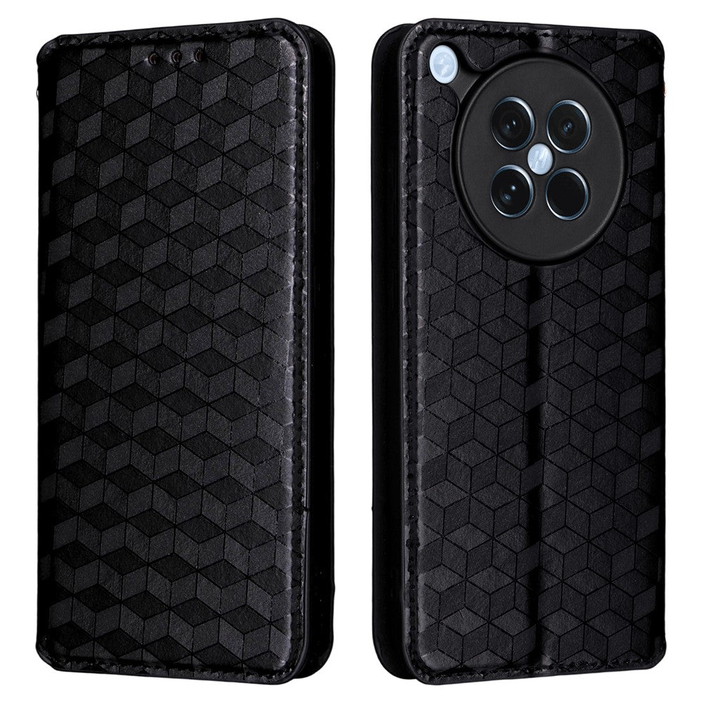 For Oppo Find X8s 5G Case Wallet Rhombus Imprinted Leather Phone Cover