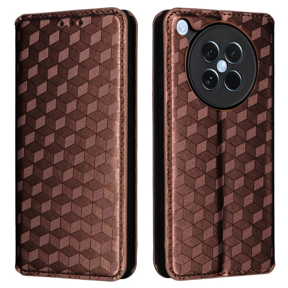 For Oppo Find X8s 5G Case Wallet Rhombus Imprinted Leather Phone Cover