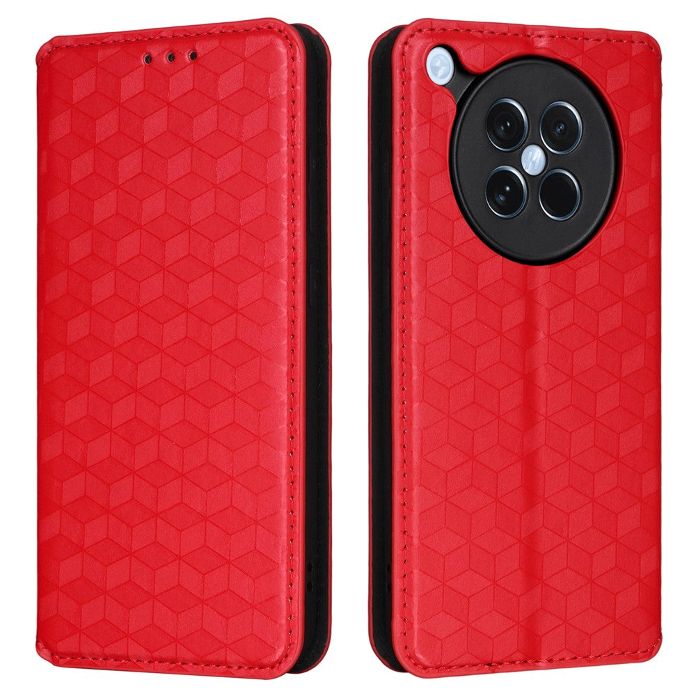 For Oppo Find X8s 5G Case Wallet Rhombus Imprinted Leather Phone Cover