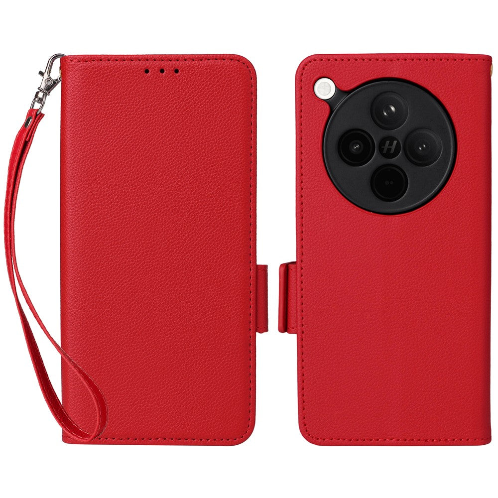 For Oppo Find X8s+ 5G Case with Wrist Strap Litchi Texture PU Leather Wallet Phone Cover