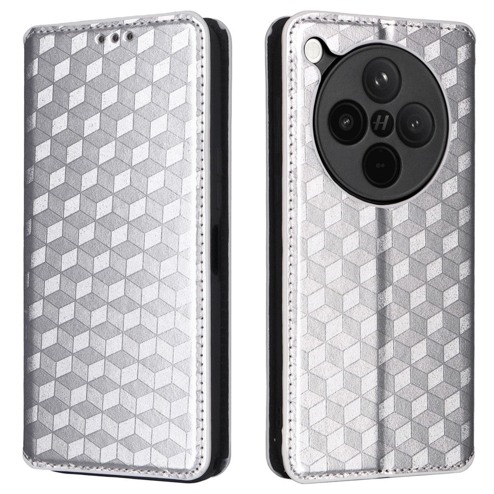 For Oppo Find X8s+ 5G Case Wallet Rhombus Imprinted Leather Phone Cover