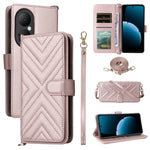 For Huawei Enjoy 80 Case with Shoulder / Wrist Strap Leather Phone Cover Stand Wallet