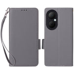 Huawei Enjoy 80-skal med handledsrem i litchitexturerat PU-läder, plånboksfodral