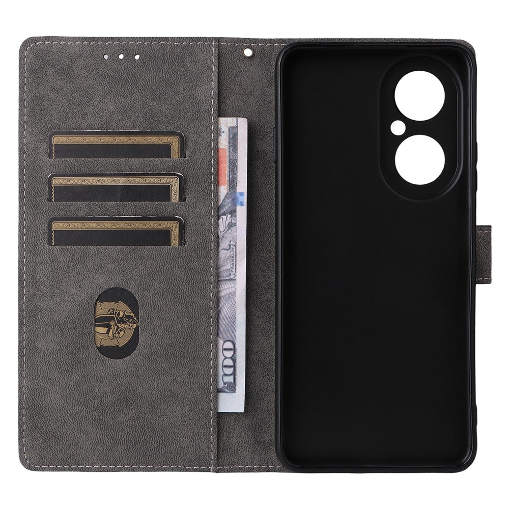 Huawei Enjoy 80 Plånboksfodral RFID-blockerande PU-lädermobilfodral med stativ och rem
