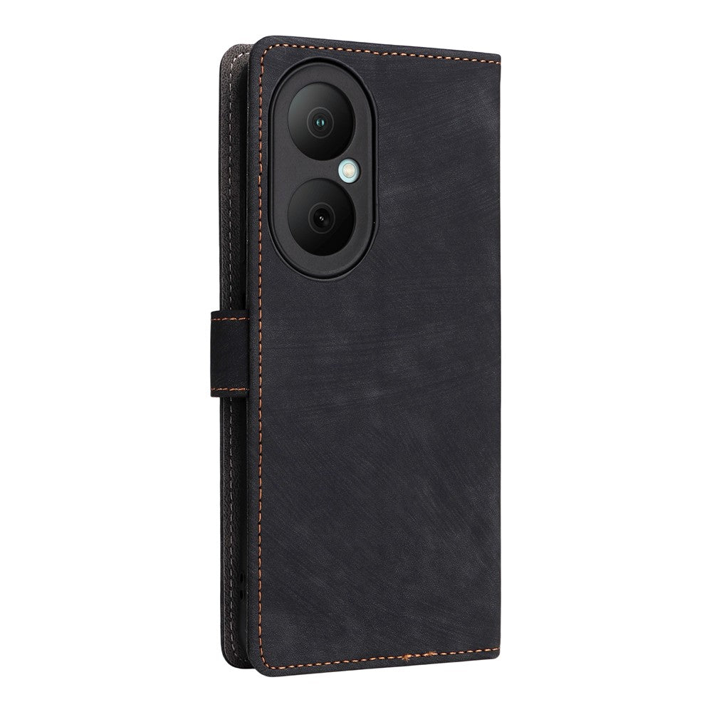 Huawei Enjoy 80 Plånboksfodral RFID-blockerande PU-lädermobilfodral med stativ och rem