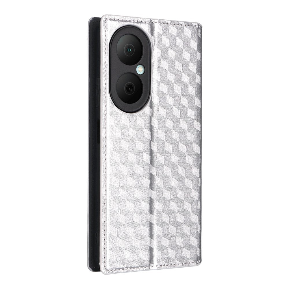 For Huawei Enjoy 80 Case Wallet Rhombus Imprinted Leather Phone Cover