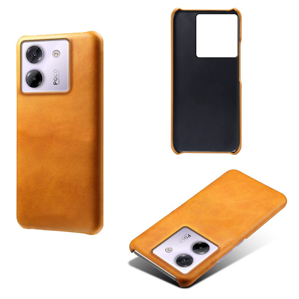 For Xiaomi Poco M7 Pro 5G Case Calf Texture PU Leather Hard PC Protective Phone Cover