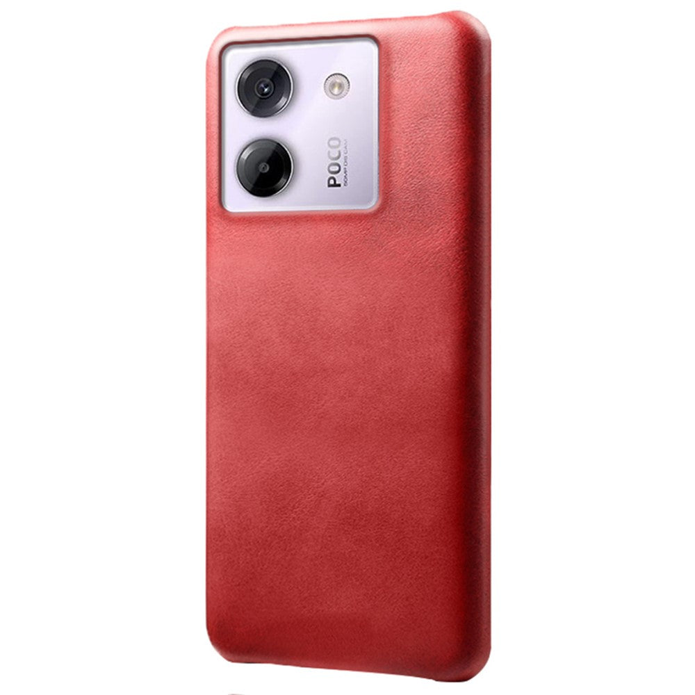 For Xiaomi Poco M7 Pro 5G Case Calf Texture PU Leather Hard PC Protective Phone Cover
