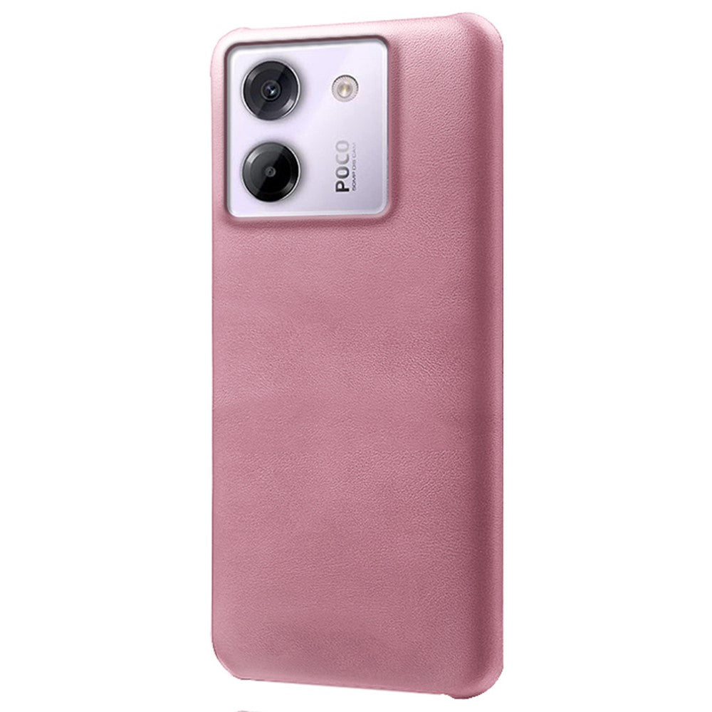For Xiaomi Poco M7 Pro 5G Case Calf Texture PU Leather Hard PC Protective Phone Cover
