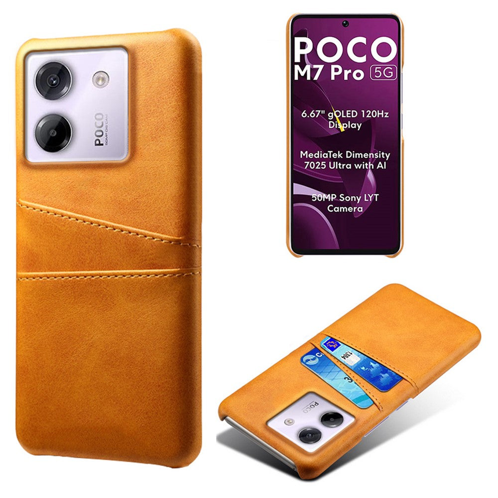For Xiaomi Poco M7 Pro 5G Case Dual Card Slots PU Leather + Hard PC Phone Cover