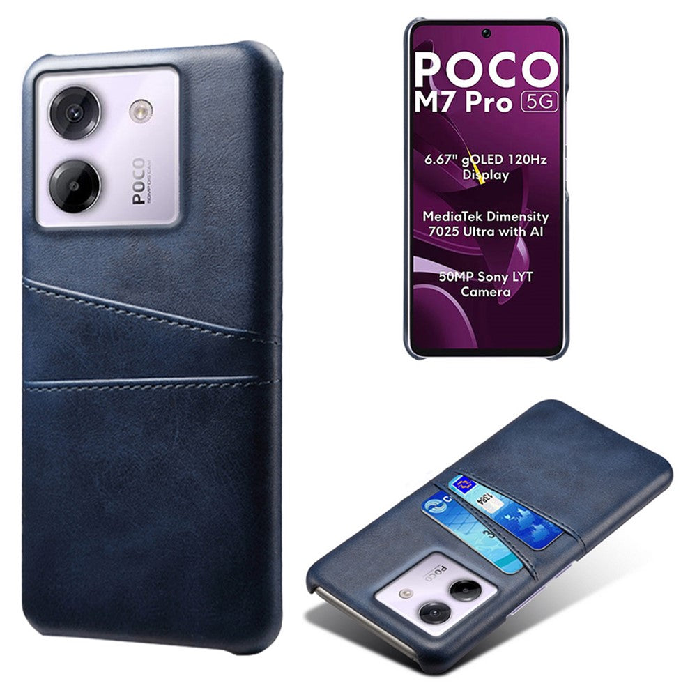For Xiaomi Poco M7 Pro 5G Case Dual Card Slots PU Leather + Hard PC Phone Cover