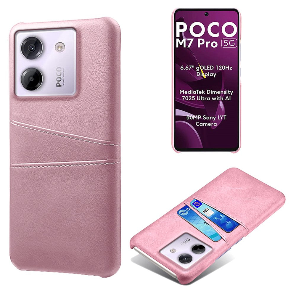 For Xiaomi Poco M7 Pro 5G Case Dual Card Slots PU Leather + Hard PC Phone Cover