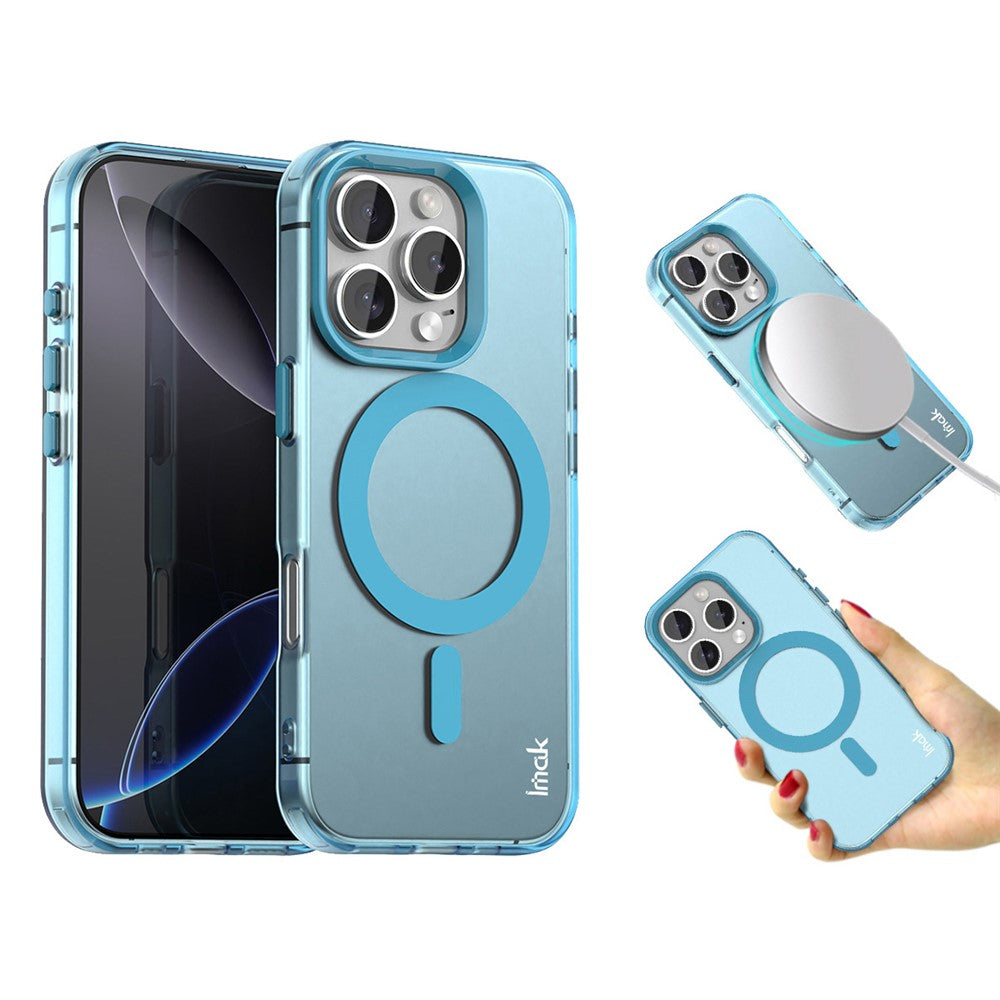 IMAK For iPhone 16 Pro Max Case Compatible with MagSafe Candy Color Anti Drop TPU + PET Back Cover