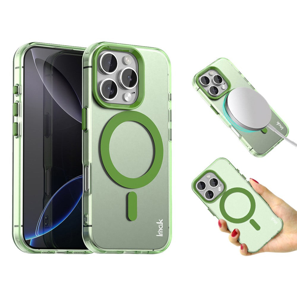IMAK For iPhone 16 Pro Max Case Compatible with MagSafe Candy Color Anti Drop TPU + PET Back Cover