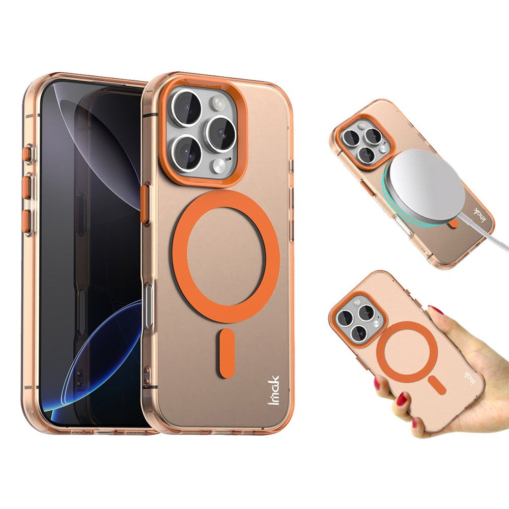 IMAK For iPhone 16 Pro Max Case Compatible with MagSafe Candy Color Anti Drop TPU + PET Back Cover