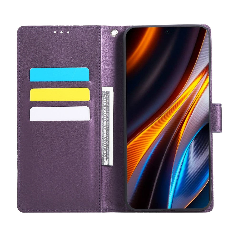 For Xiaomi Redmi Note 12 4G Case Rose Flower PU Leather Wallet Phone Cover with 3 Card Slots