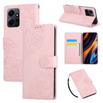 For Xiaomi Redmi Note 12 4G Case Rose Flower PU Leather Wallet Phone Cover with 3 Card Slots