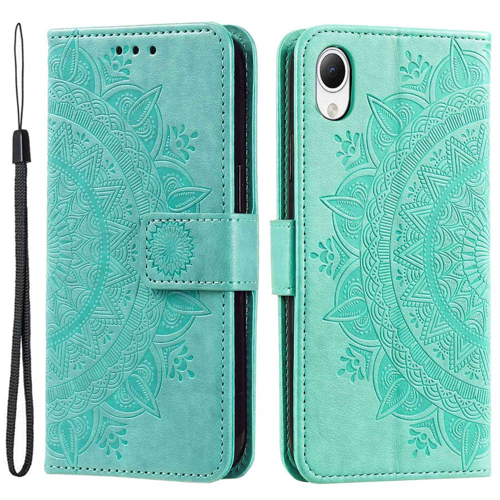 Til Samsung Galaxy A23s / A23e Drop Protection PU Lædercover Mandala Blomstermønster Præget Pung Stand Magnetisk Flip Telefoncover
