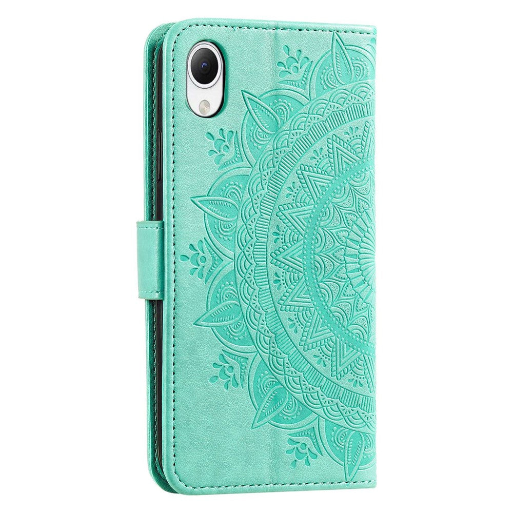 Til Samsung Galaxy A23s / A23e Drop Protection PU Lædercover Mandala Blomstermønster Præget Pung Stand Magnetisk Flip Telefoncover