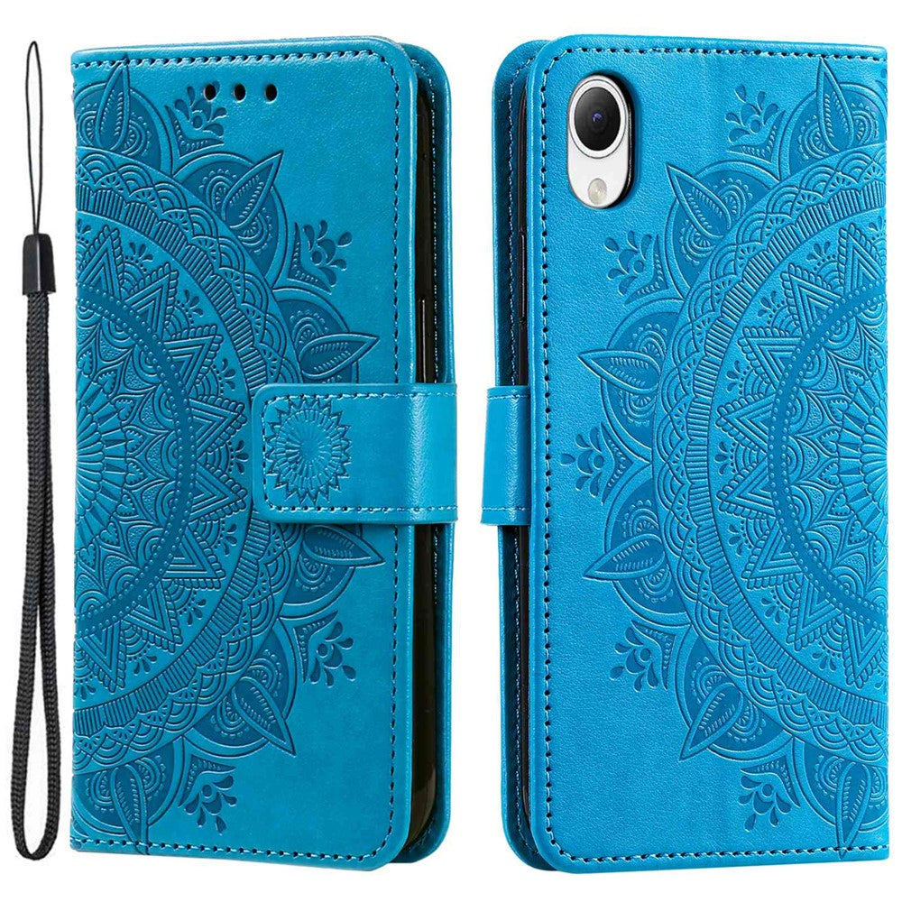 Til Samsung Galaxy A23s / A23e Drop Protection PU Lædercover Mandala Blomstermønster Præget Pung Stand Magnetisk Flip Telefoncover
