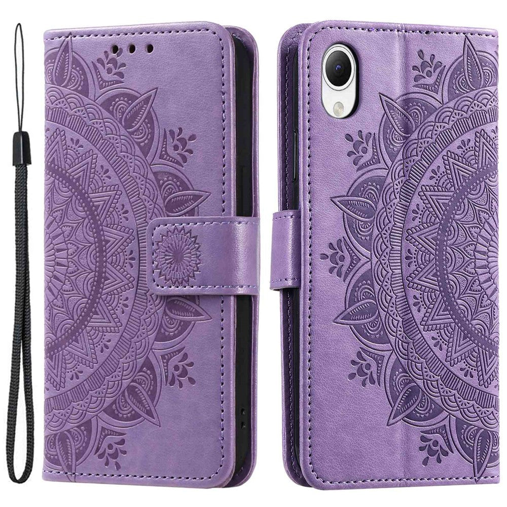 Til Samsung Galaxy A23s / A23e Drop Protection PU Lædercover Mandala Blomstermønster Præget Pung Stand Magnetisk Flip Telefoncover