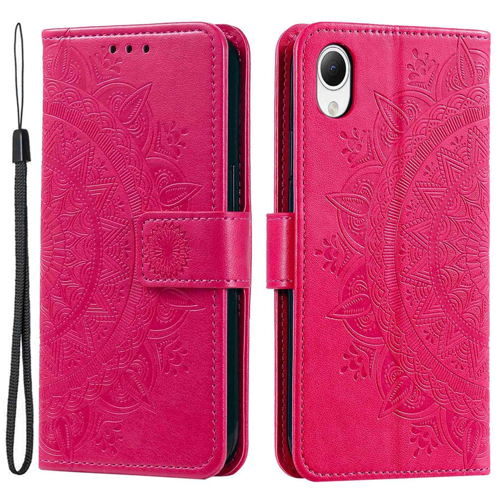Til Samsung Galaxy A23s / A23e Drop Protection PU Lædercover Mandala Blomstermønster Præget Pung Stand Magnetisk Flip Telefoncover