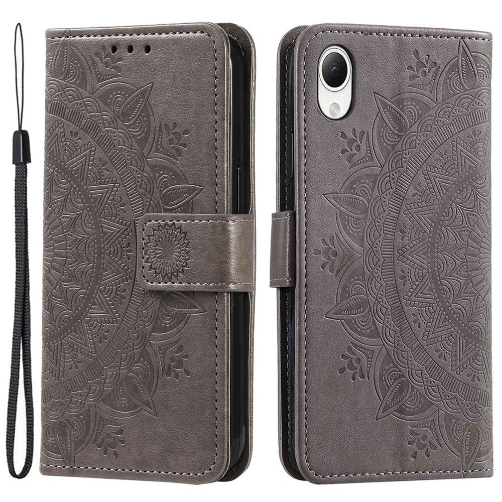 Til Samsung Galaxy A23s / A23e Drop Protection PU Lædercover Mandala Blomstermønster Præget Pung Stand Magnetisk Flip Telefoncover