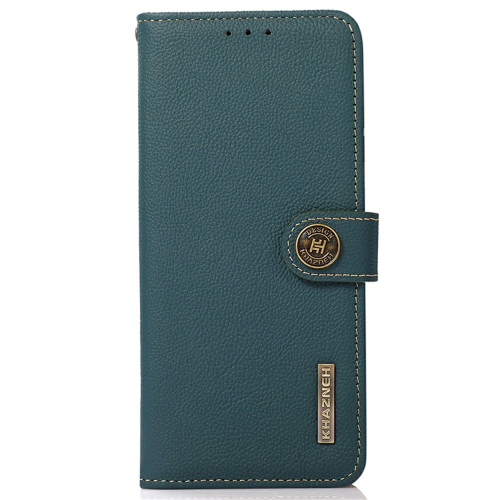 KHAZNEH for Xiaomi Redmi Turbo 4 Pro 5G  /  Poco F7 5G Case Genuine Cow Leather RFID Blocking Wallet Phone Cover