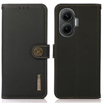 KHAZNEH for Xiaomi Redmi Turbo 4 Pro 5G  /  Poco F7 5G Case Genuine Cow Leather RFID Blocking Wallet Phone Cover