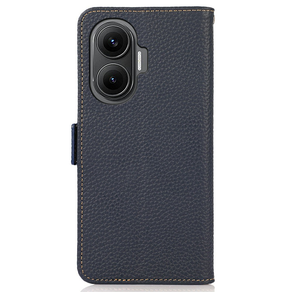 KHAZNEH for Xiaomi Redmi Turbo 4 Pro 5G  /  Poco F7 5G Phone Case Genuine Cow Leather Cover RFID Blocking