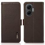 KHAZNEH for Xiaomi Redmi Turbo 4 Pro 5G  /  Poco F7 5G Phone Case Genuine Cow Leather Cover RFID Blocking