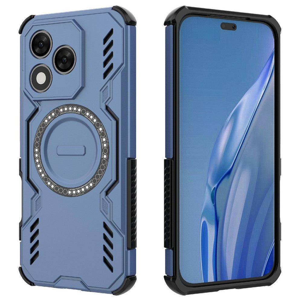 For Honor 400 Lite 5G Magnetisk Etui Butterfly Armor Hul Varmeafledning PC + TPU Telefoncover