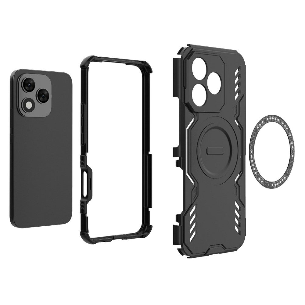 For Honor 400 Lite 5G Magnetisk Etui Butterfly Armor Hul Varmeafledning PC + TPU Telefoncover