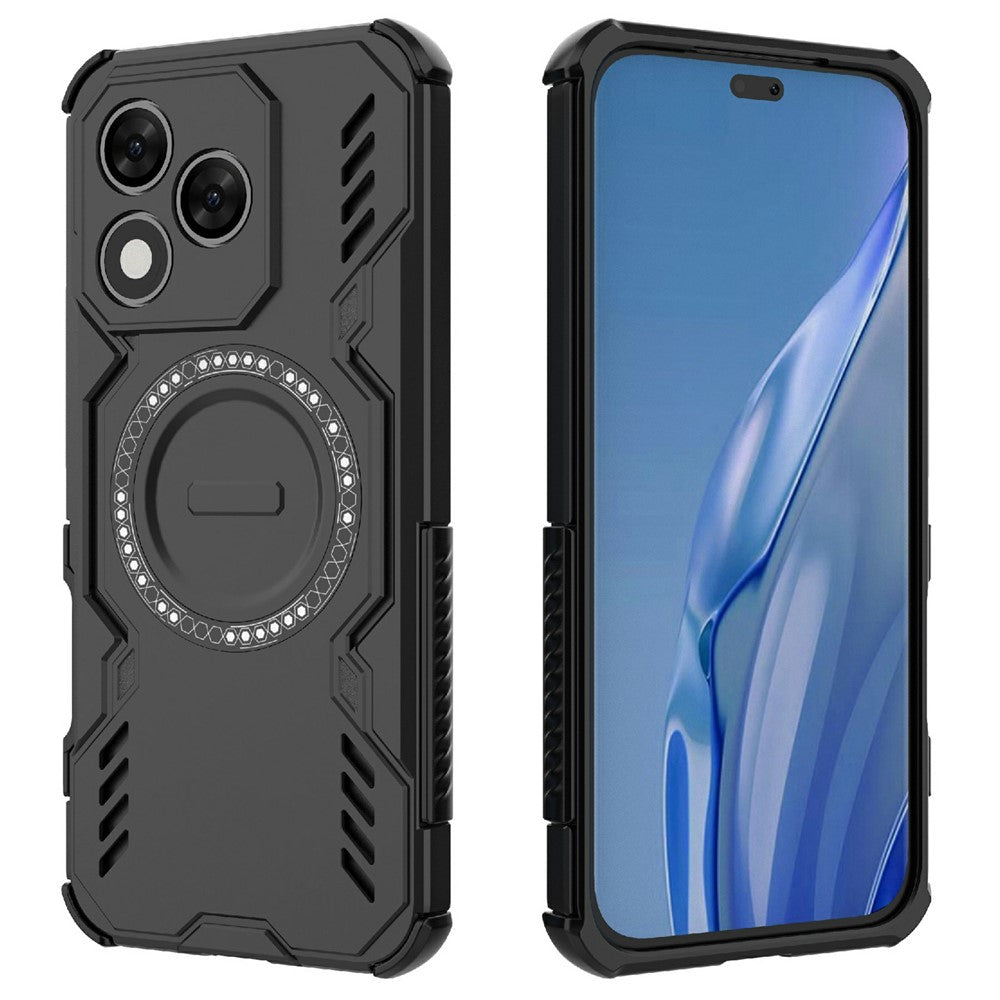 For Honor 400 Lite 5G Magnetisk Etui Butterfly Armor Hul Varmeafledning PC + TPU Telefoncover